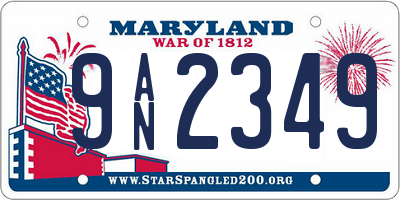 MD license plate 9AN2349