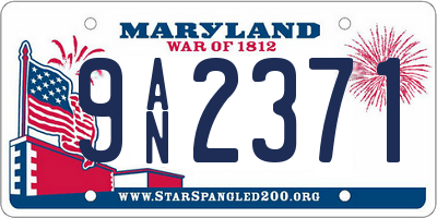 MD license plate 9AN2371
