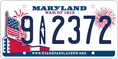 MD license plate 9AN2372
