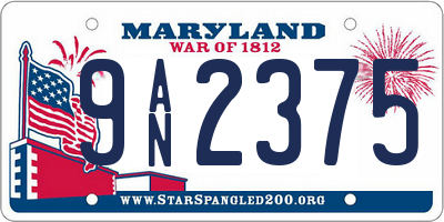MD license plate 9AN2375