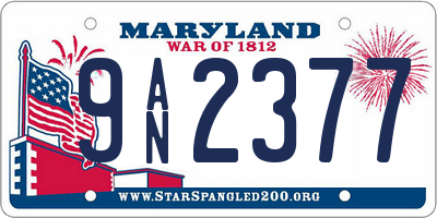 MD license plate 9AN2377