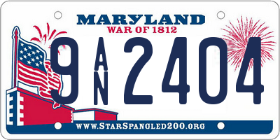MD license plate 9AN2404
