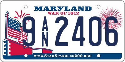 MD license plate 9AN2406