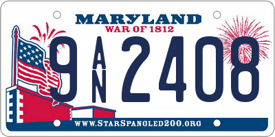 MD license plate 9AN2408
