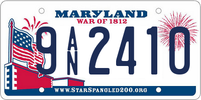 MD license plate 9AN2410