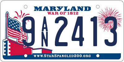 MD license plate 9AN2413