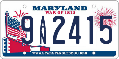 MD license plate 9AN2415