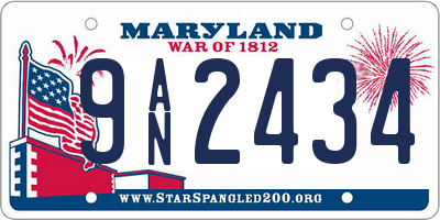 MD license plate 9AN2434