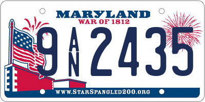 MD license plate 9AN2435