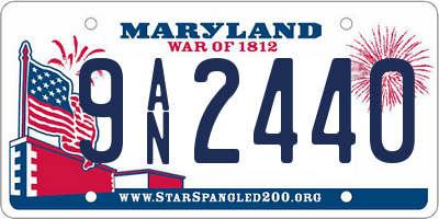 MD license plate 9AN2440