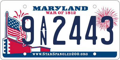 MD license plate 9AN2443