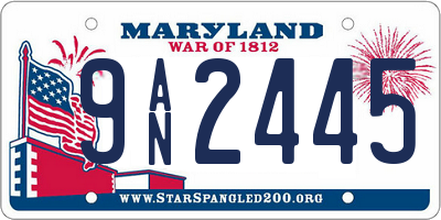 MD license plate 9AN2445