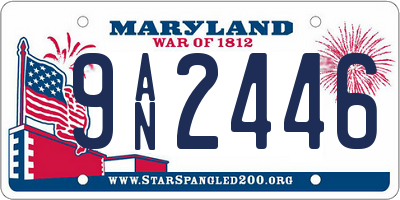 MD license plate 9AN2446