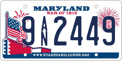 MD license plate 9AN2449
