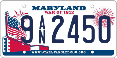 MD license plate 9AN2450