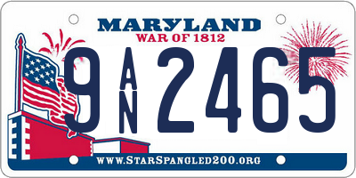 MD license plate 9AN2465
