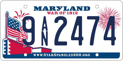 MD license plate 9AN2474