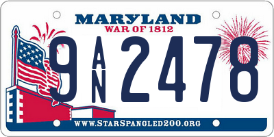 MD license plate 9AN2478