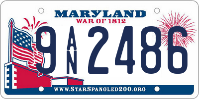 MD license plate 9AN2486