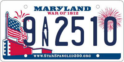 MD license plate 9AN2510