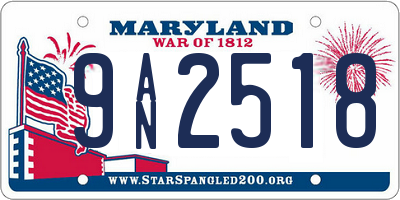 MD license plate 9AN2518