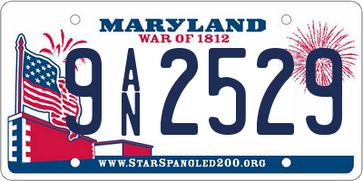 MD license plate 9AN2529