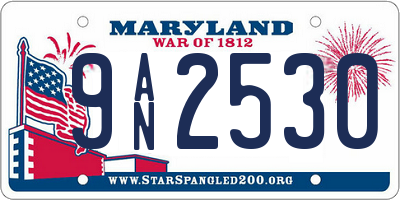 MD license plate 9AN2530