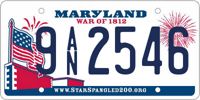 MD license plate 9AN2546