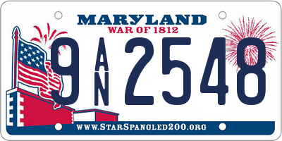MD license plate 9AN2548