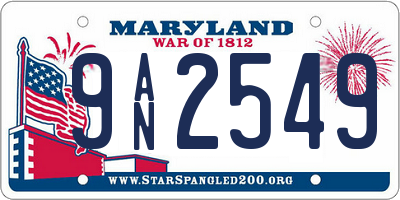 MD license plate 9AN2549