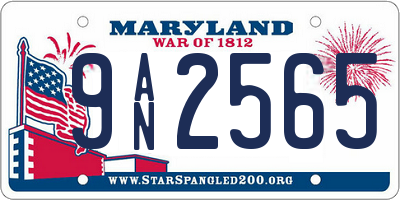 MD license plate 9AN2565