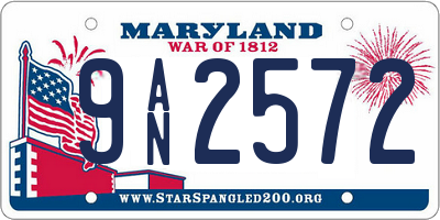 MD license plate 9AN2572