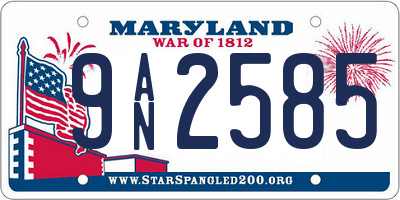 MD license plate 9AN2585