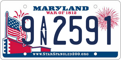 MD license plate 9AN2591