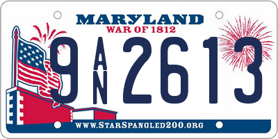 MD license plate 9AN2613