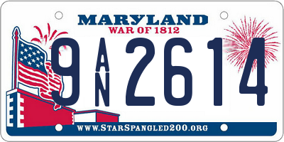 MD license plate 9AN2614