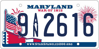 MD license plate 9AN2616