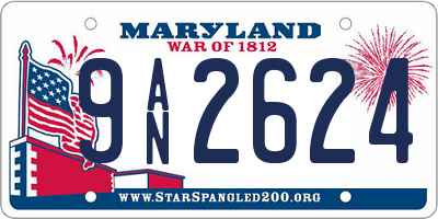 MD license plate 9AN2624