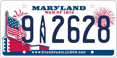 MD license plate 9AN2628