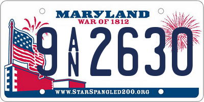 MD license plate 9AN2630