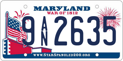 MD license plate 9AN2635