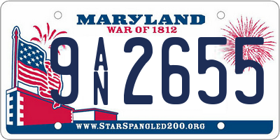 MD license plate 9AN2655