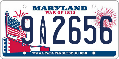 MD license plate 9AN2656
