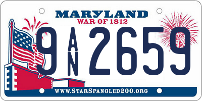 MD license plate 9AN2659
