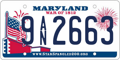 MD license plate 9AN2663