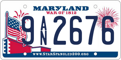 MD license plate 9AN2676