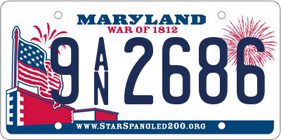 MD license plate 9AN2686