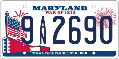 MD license plate 9AN2690