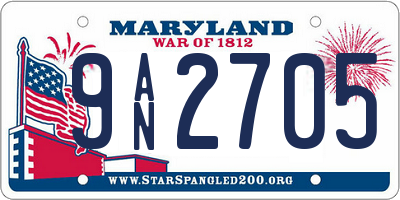 MD license plate 9AN2705