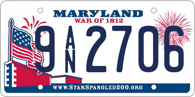 MD license plate 9AN2706